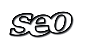 SEO outlined in black
